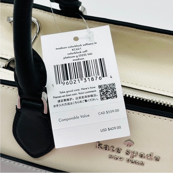 Kate Spade Madison Saffiano Leather Medium Satchel Bag& Large Slim Bifold
Wallet - Picture 14 of 15